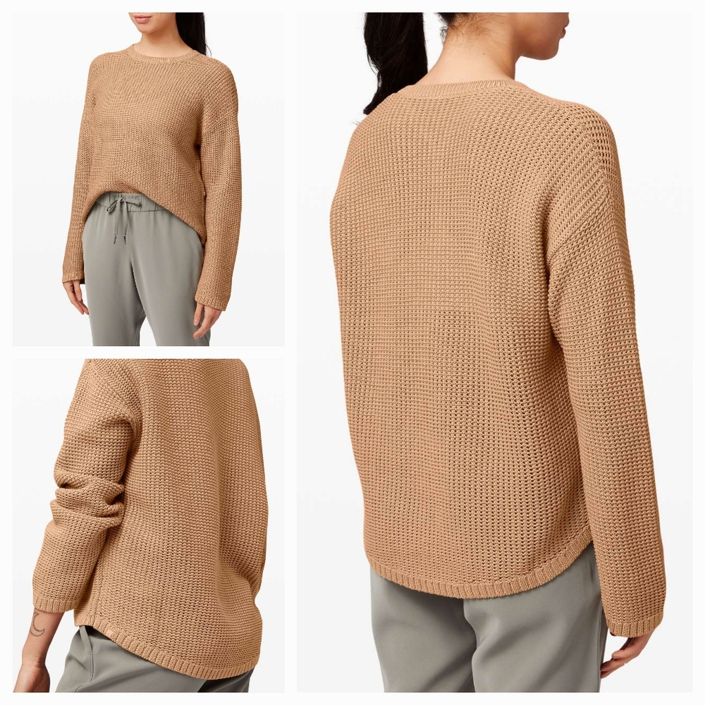 Lululemon Easy Embrace Long Sleeve Sweater Sz M/L Beech Wood